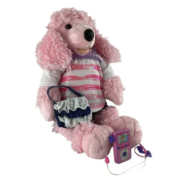 Build A Bear Pink French Poodle Dog with Music Player Earphones Plush Clothes - Picture 5 of 9